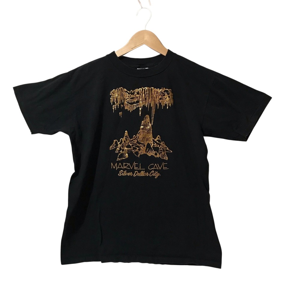 Vintage‎ Marvel Cave Silver Dollar City Black T-Shirt Oneita XL Souvenir